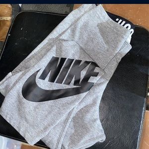 nike, grey cotton leggings